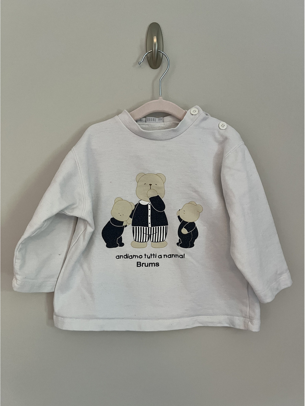 Vintage Kids European Brums Bear Graphic Long Sleeve Shirt